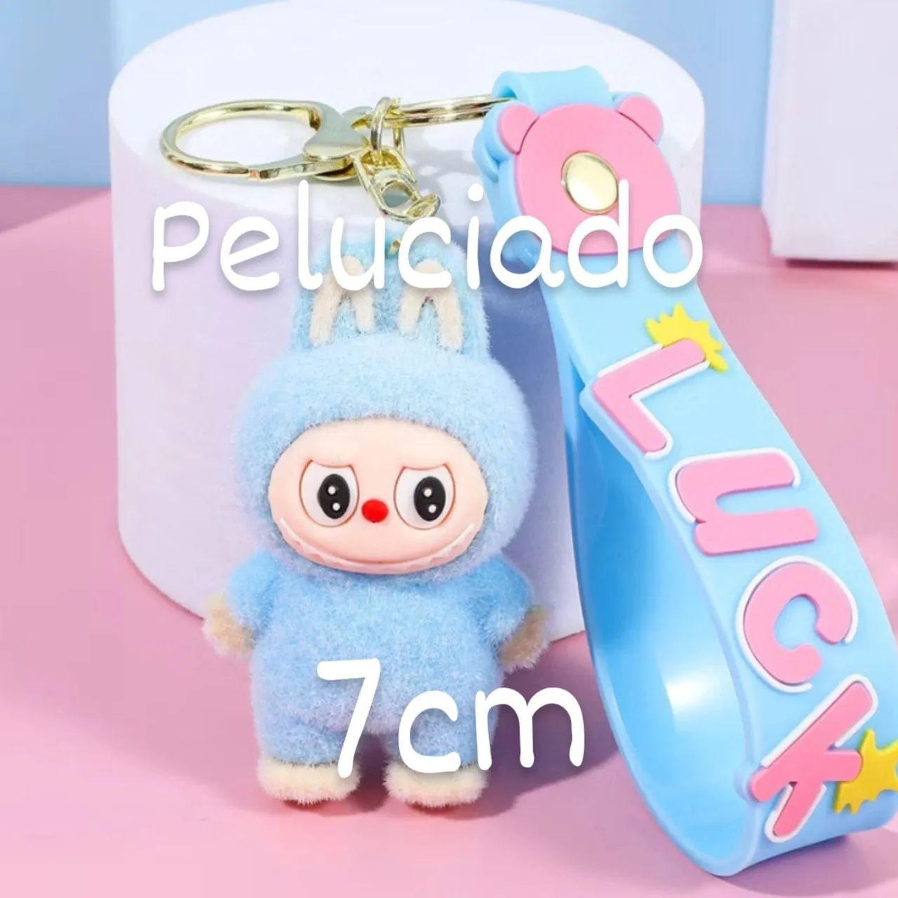 CHAVEIRO LABUBU 7 cm com textura peluciada 