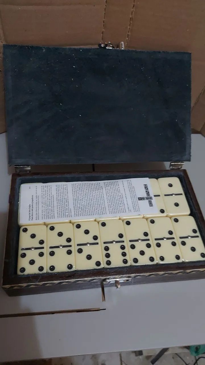 Caixa de domino artesanal pedras grandes - Foto 2