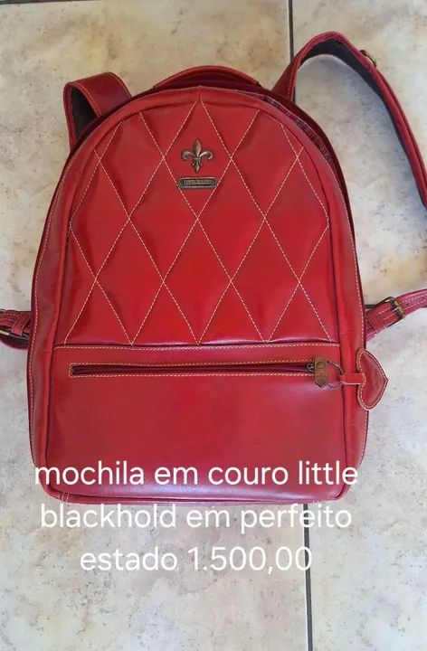 Mochila em couro para câmera e outros equipamentos para fotografia