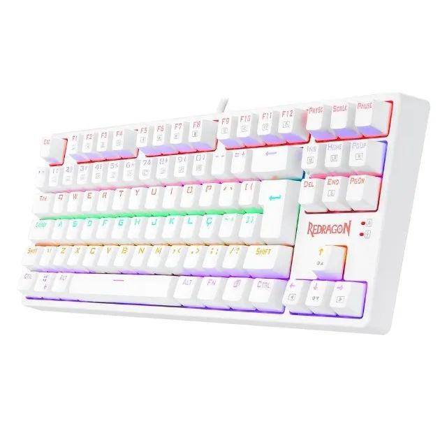 Teclado Mecânico 80% Redragon Daksa White Rainbow Switch Blue - WZetta - Foto 2