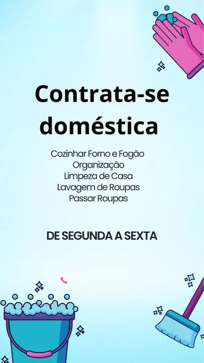 Contrata-se doméstica com experiência - Salário com carteira de R$ 2.500,00