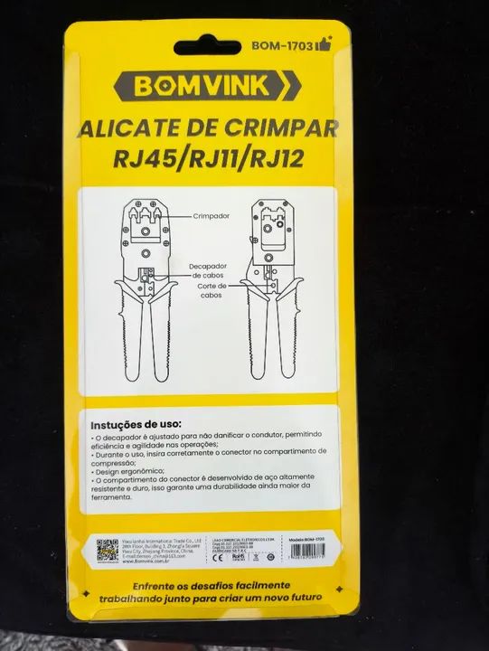 Alicate de Crimpar RJ45/RJ11/RJ12 - Novo