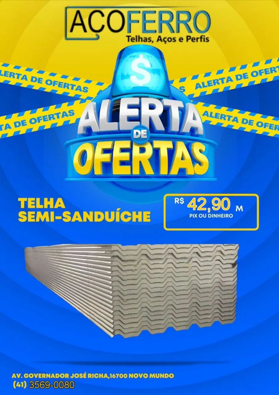 Telhas semi sanduíche 