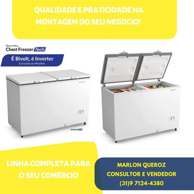 Freezer Metalfrio 417L Horizontal Novo