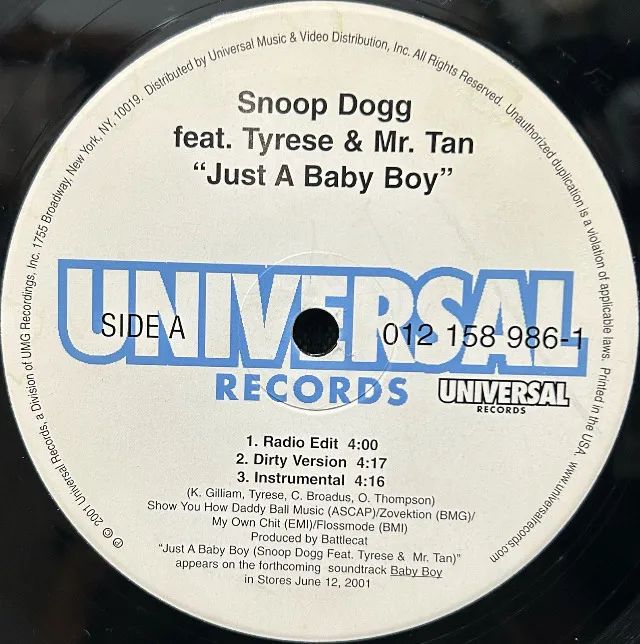 Disco de Vinil LP Snoop Dogg Featuring Tyrese & Mr. Tan ?Just A Baby Boy (importado) - Foto 4