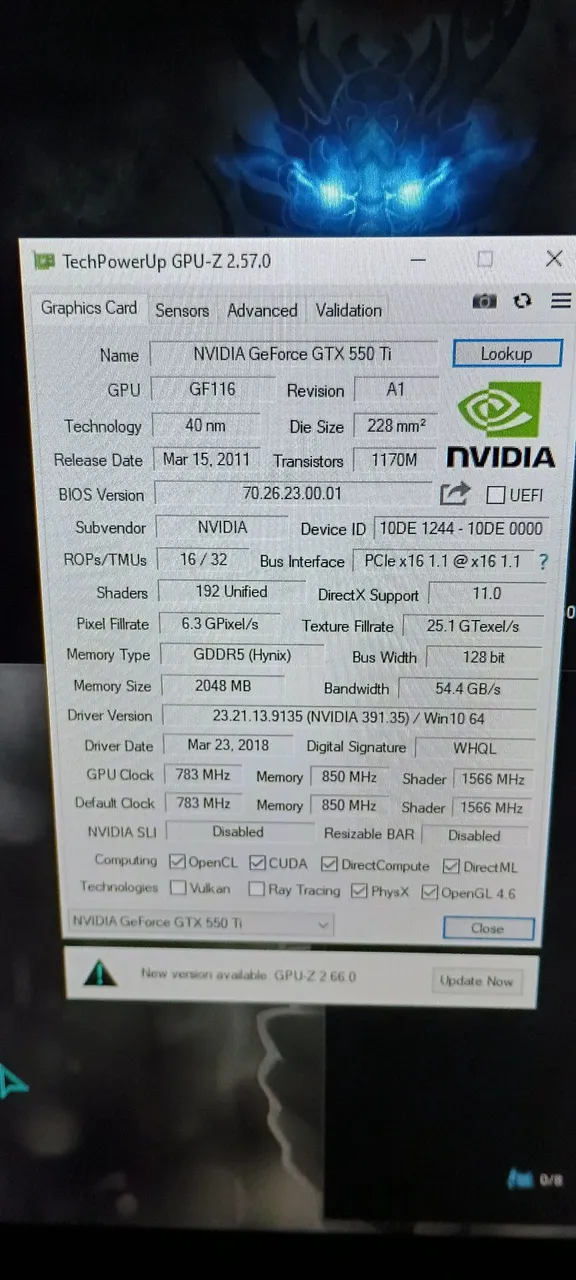 Placa de video NVIDIA GeForce GTX 550 Ti