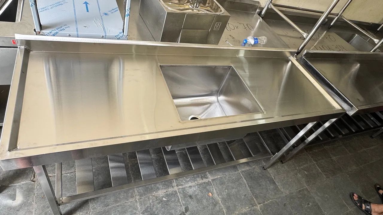 Pia de Inox Industrial com Cuba 1,80 x 0,60 - Foto 3