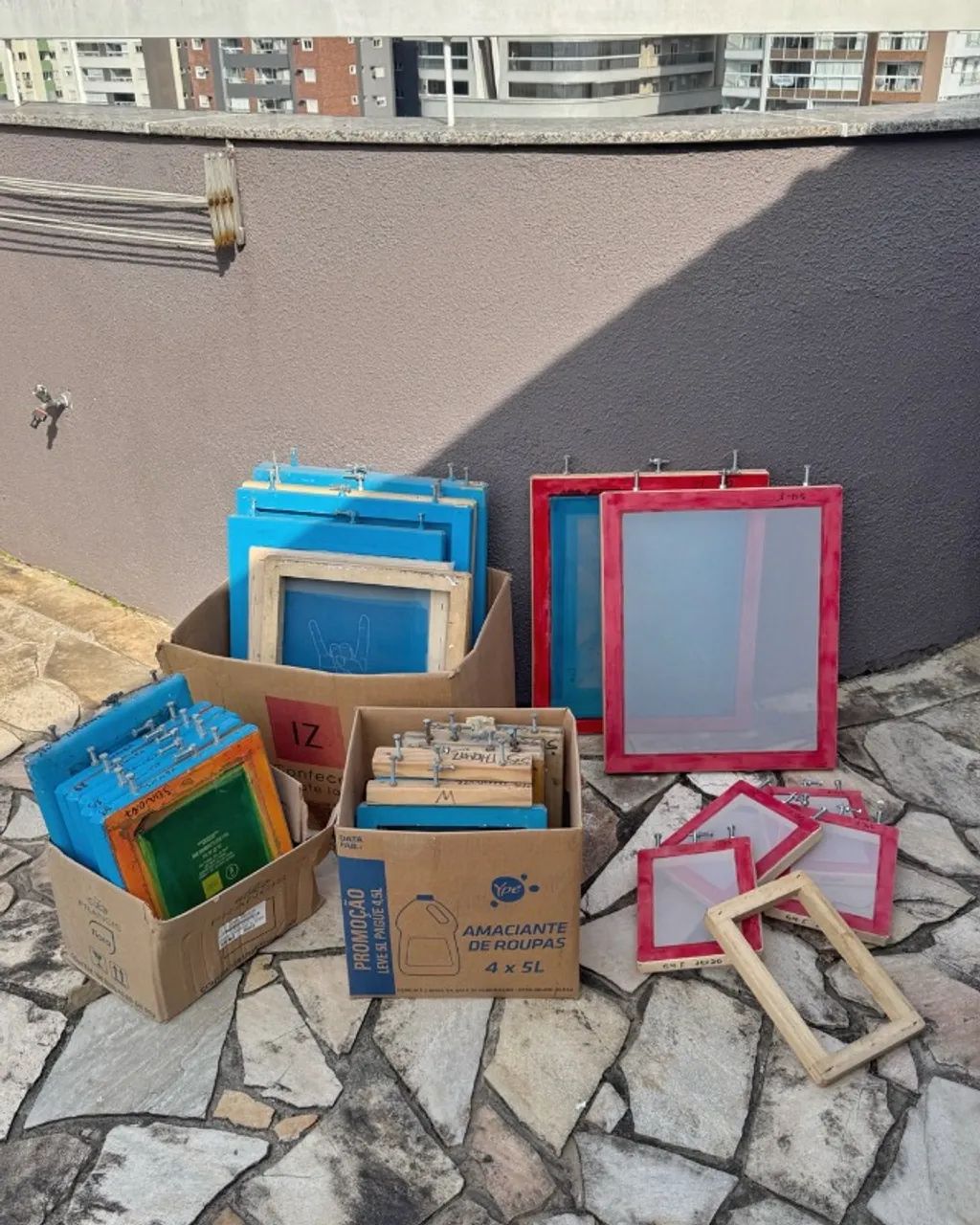Lote 27 Telas de Serigrafia Usadas - Vários Tamanhos