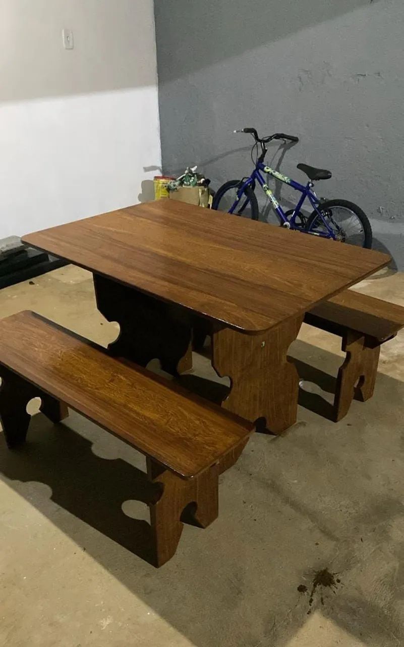 Mesa de ardósia pintada cor de madeira  - Foto 2