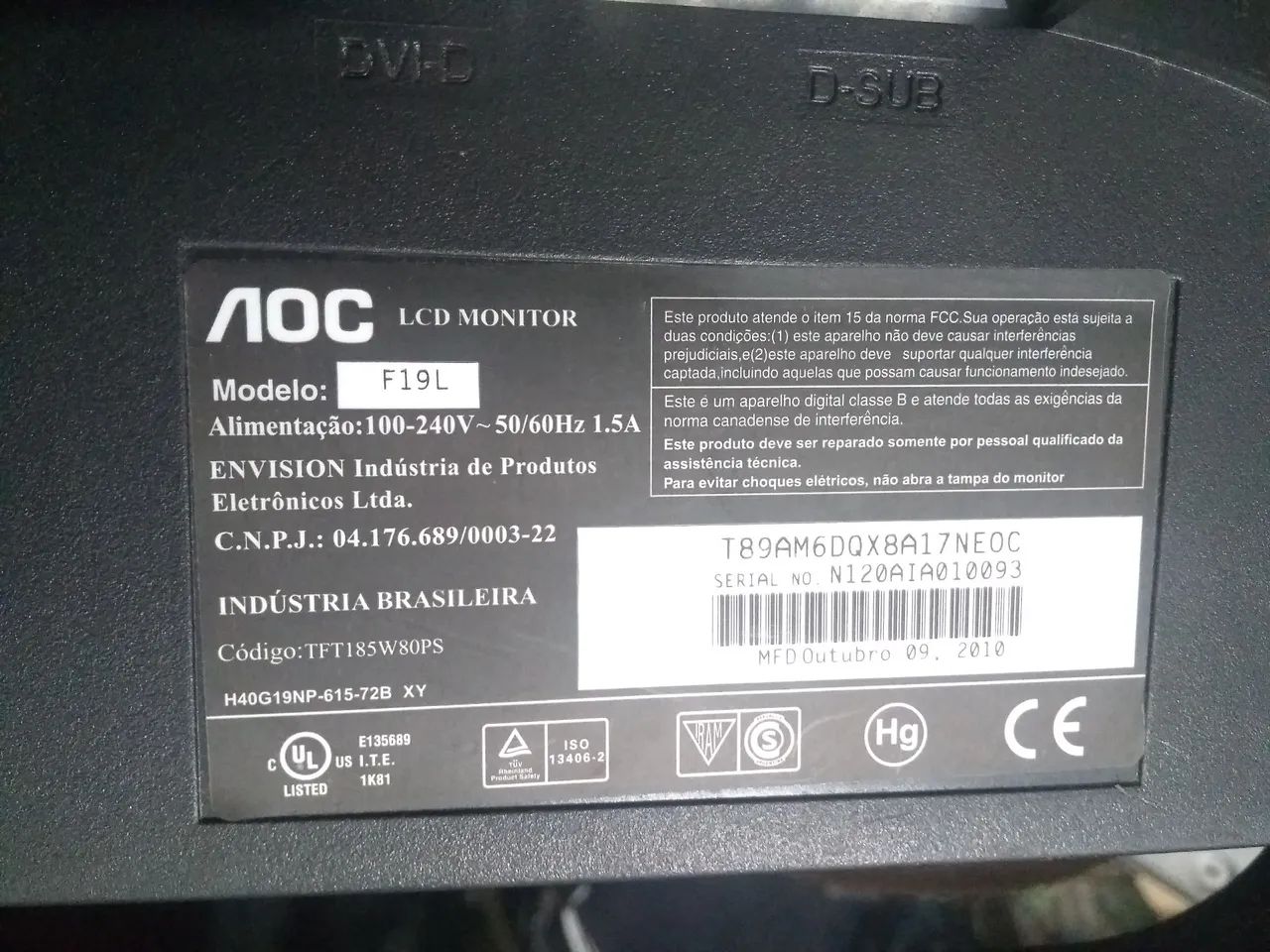 Monitor LCD AOC 19 polegadas hdmi  - Foto 3