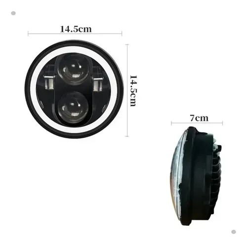 Farol Led Redondo 5,75 Polegadas Angel Eyes Drl Função Seta - Foto 5