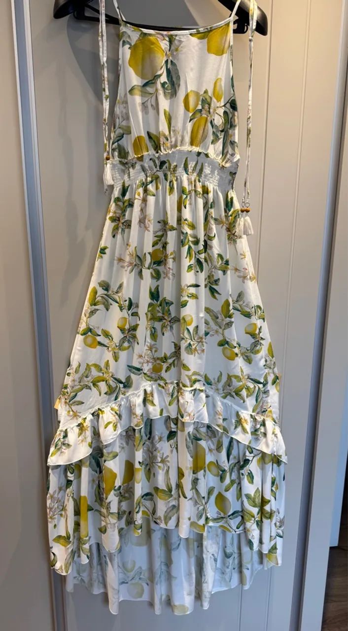 Vestido longo estampado com limões - Foto 2