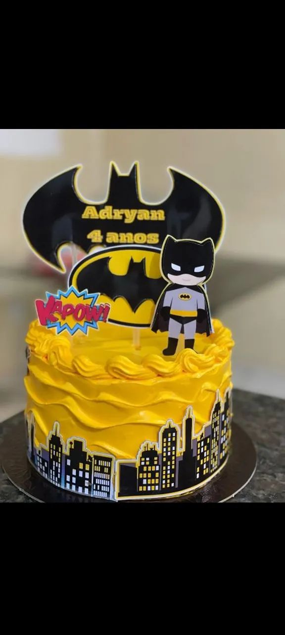 Topo de bolo Batman para aniversário 
