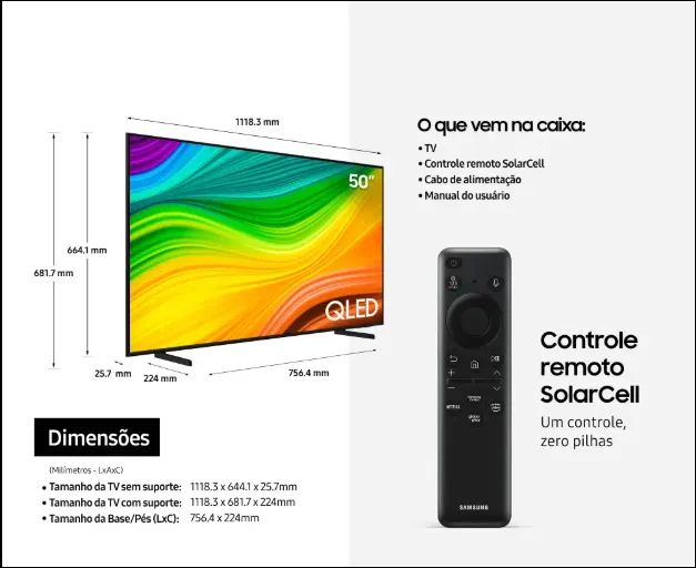 Samsung Smart Tv 50 Polegadas Qled 4k Q60d 2024 LACRADA COM NF - Foto 2