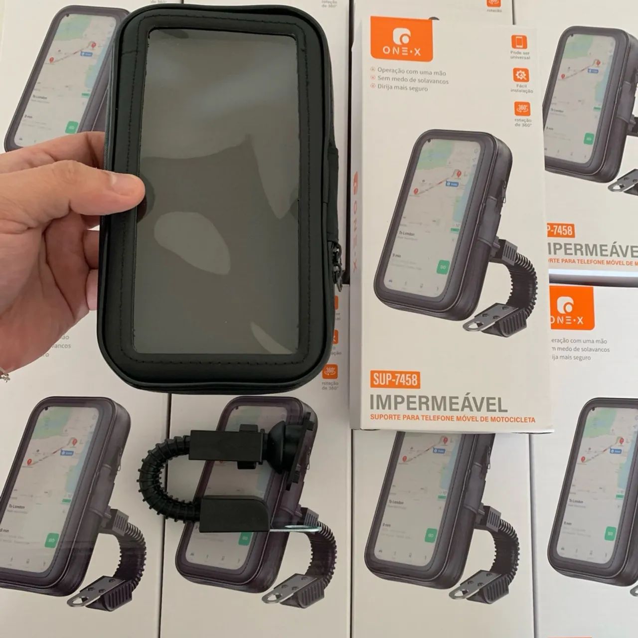 Suporte Impermeável para Celular de Motocicleta - Foto 2