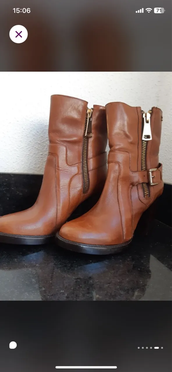 Bota média em COURO Santa Lolla Original