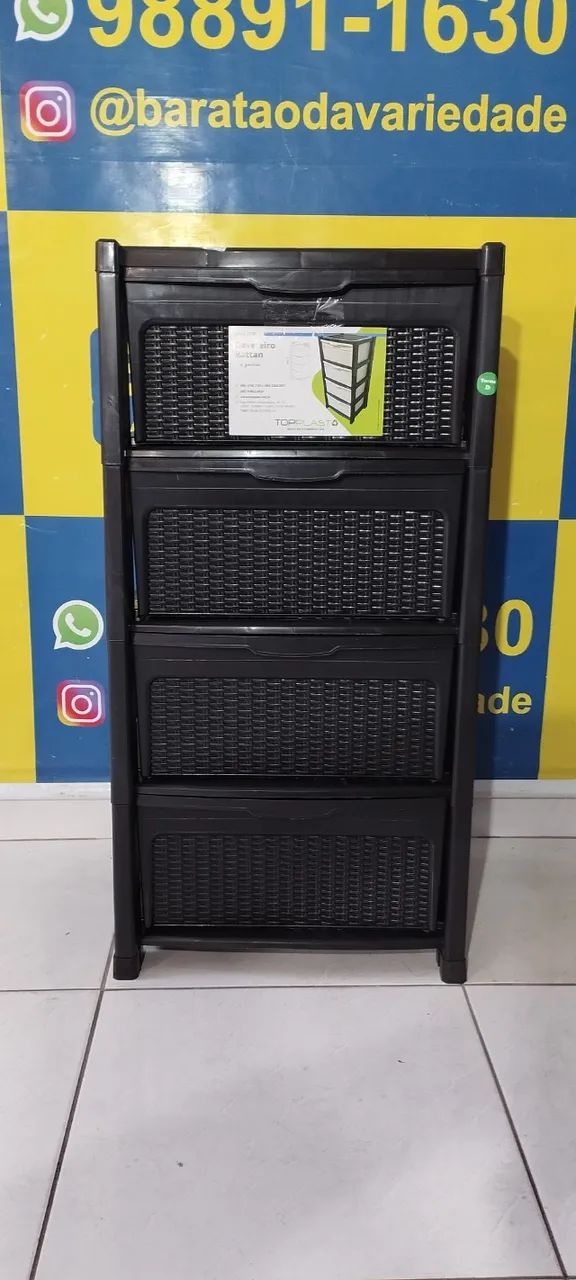 GAVETEIRO RATTAM 4 GAVETAS TOPPLAST - Foto 4