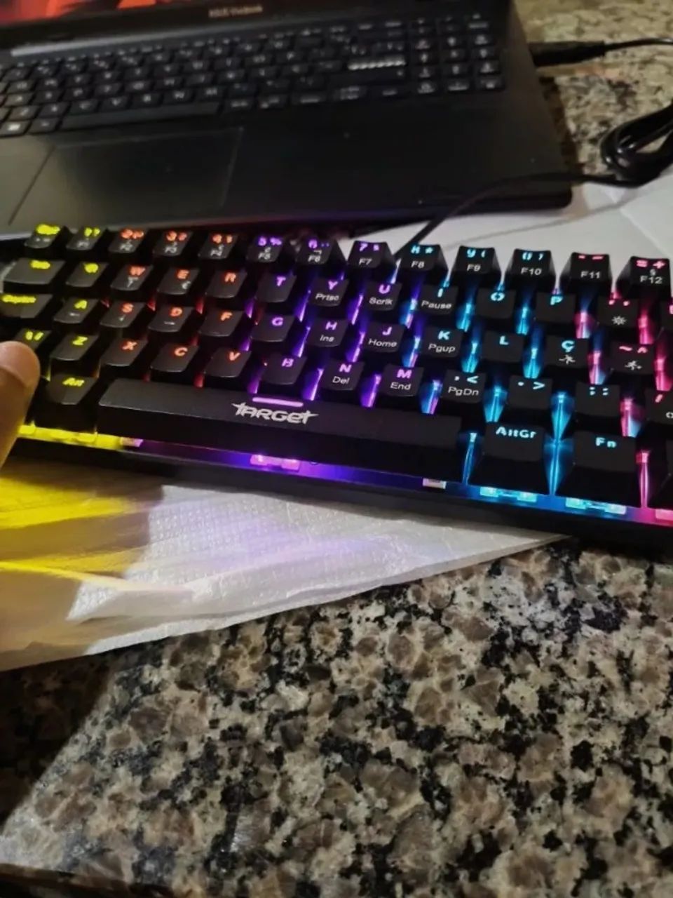 teclado mecanico preto switch brown