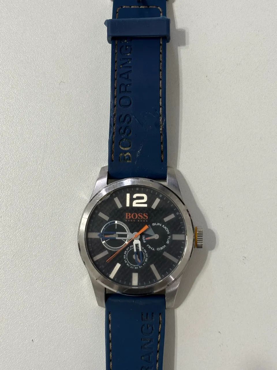  Relógio Hugo Boss Original Masculino - Azul - Pulseira Couro - Foto 2