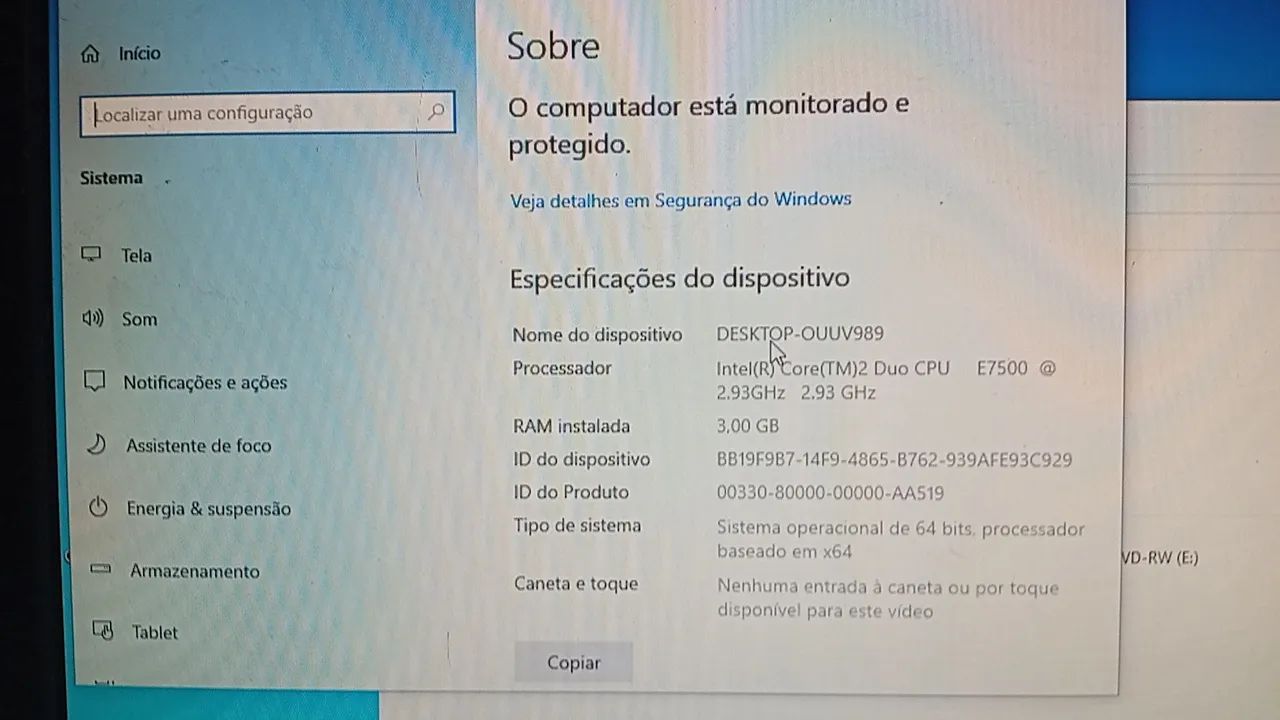 CPU e monitor 20 polegadas 3gb memória hd320 wi-fi win10  - Foto 5