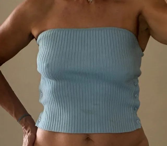 Top azul claro Zara P - Foto 3