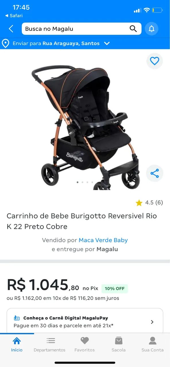 Carrinho burigotto rio k 