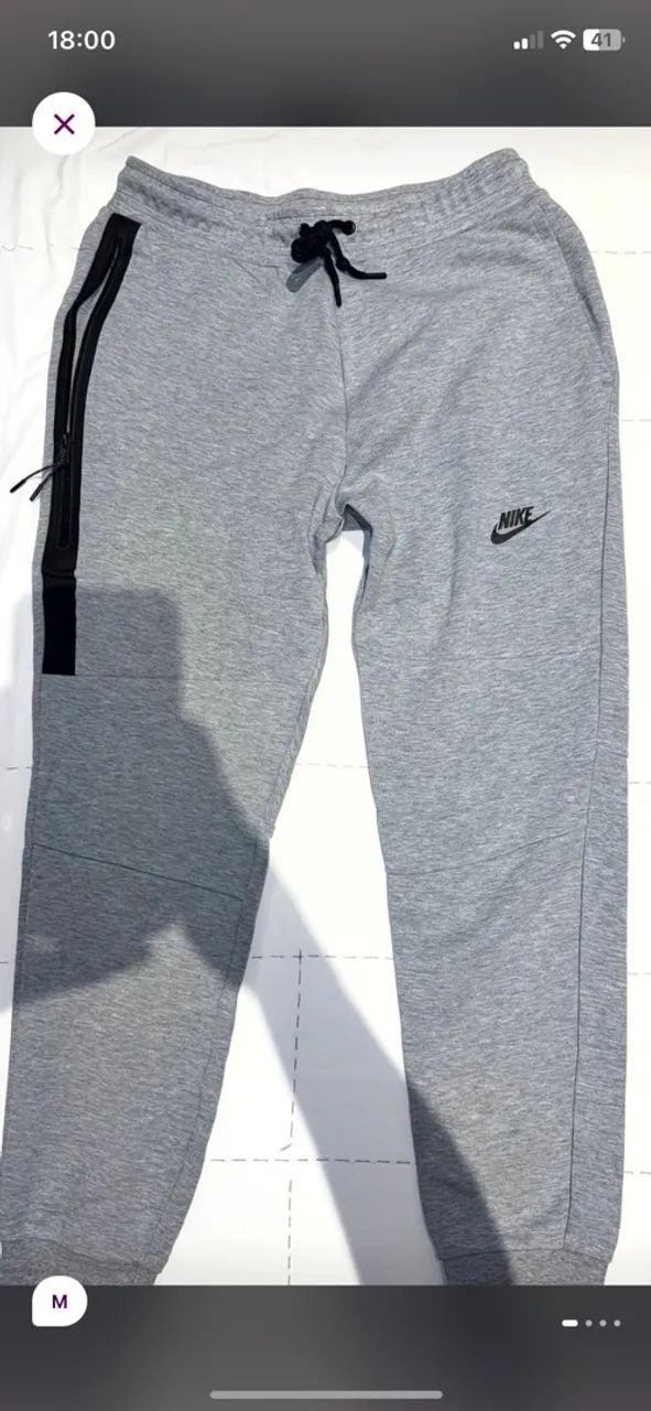 Nike tech fleece calça cinza M