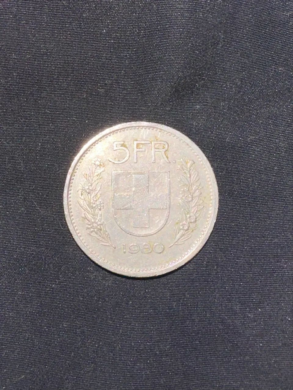 Moeda Suíça 5 Francos