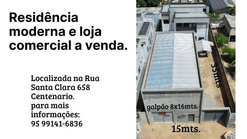 Residencia moderna e loja comercia 