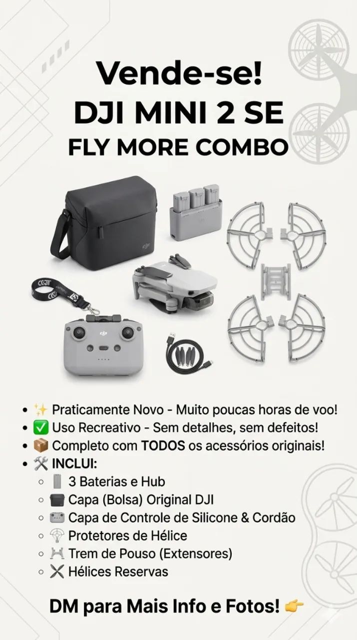 Drone DJI Mini 2 SE Fly More Combo - Drones - Madalena, Recife