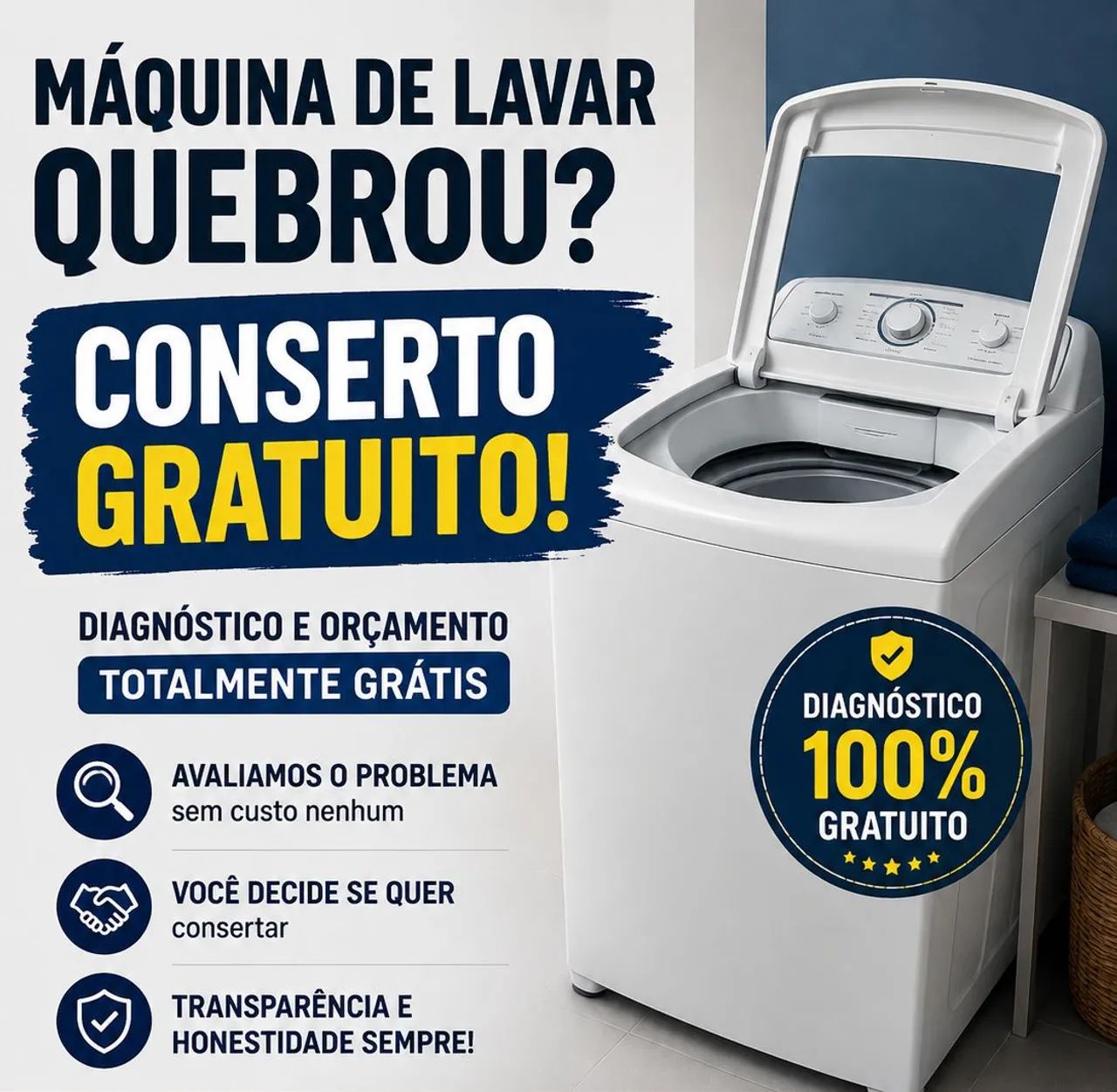 MAQUINA DE LAVAR - conserto GRÁTIS 