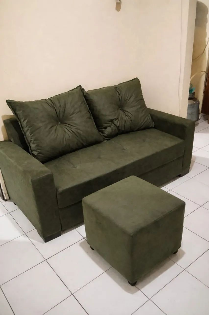 Super comfortable 2-seater sofa with a free ottoman