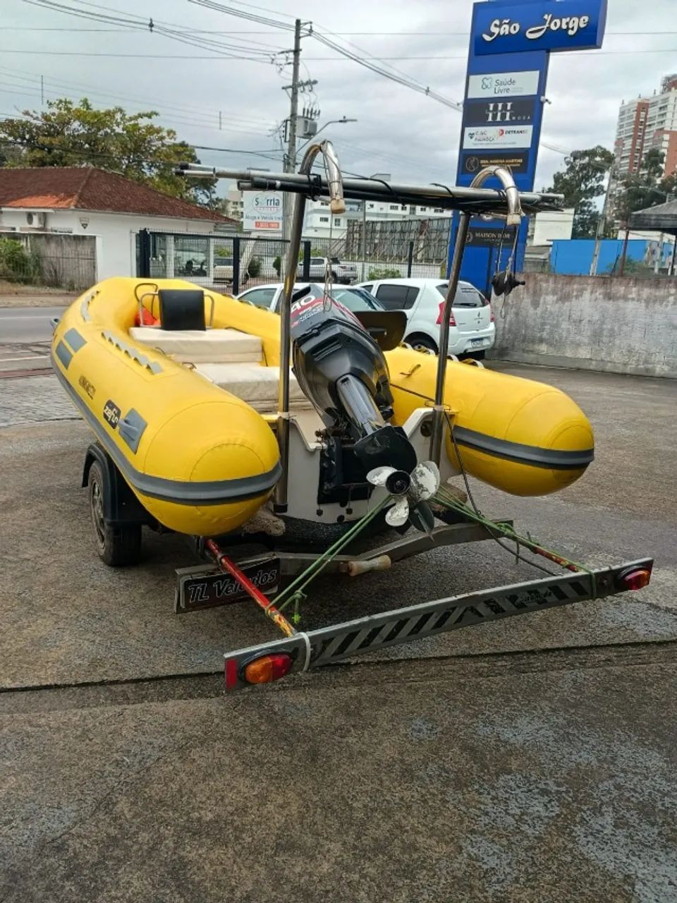 reboque+bote com motor yamaha 40hp - Foto 5