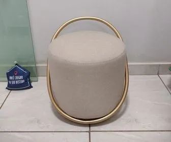 Puff Lunar Tecido Linho Bege - Promoção!! - Foto 2