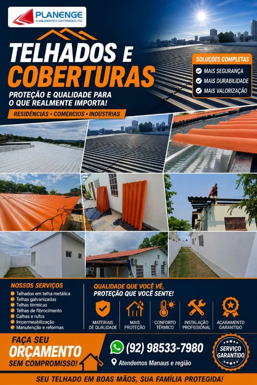 Empresa especializada em serviços de telhados e coberturas!