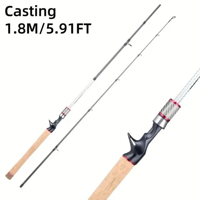 Vara de pesca em carbono Silver Dragon Hautton 8-15 lbs carretilha 2 partes
