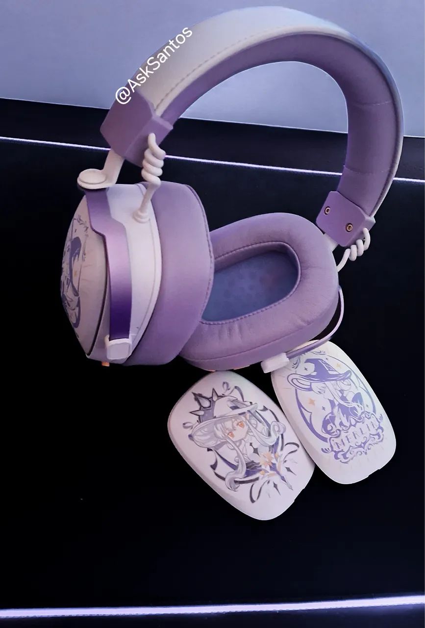 Fone de ouvido Valkyrie - Branco e Roxo  - Foto 2