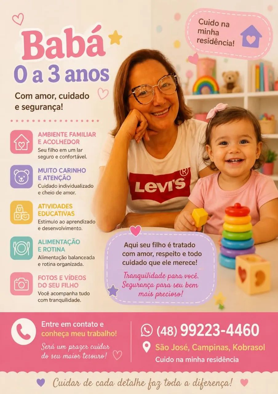 Cuidadora de crianças na minha residência 