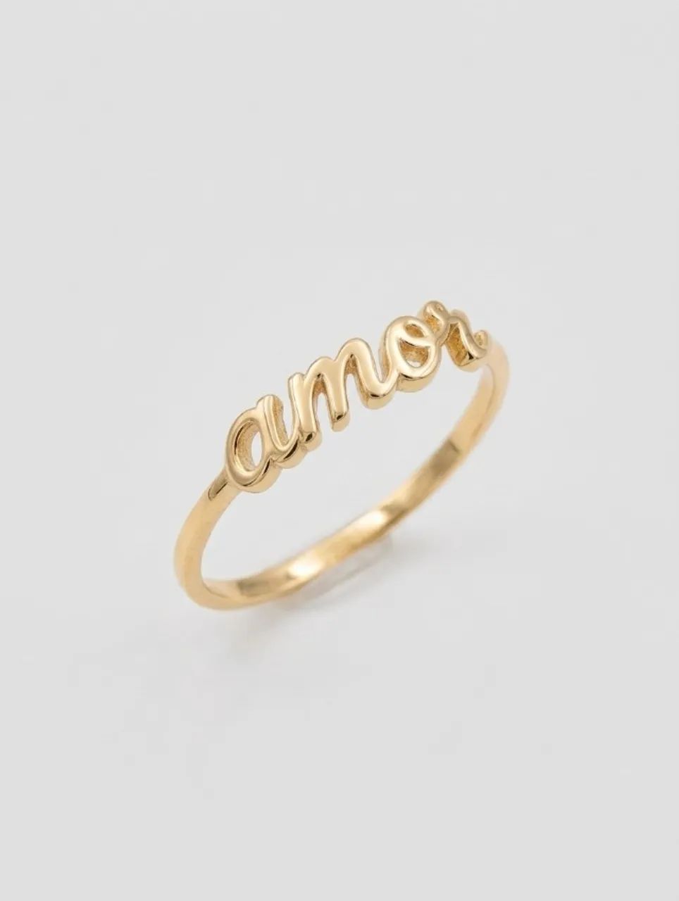 Anel Amor Feminino Dourado | Semijoia Aro 15