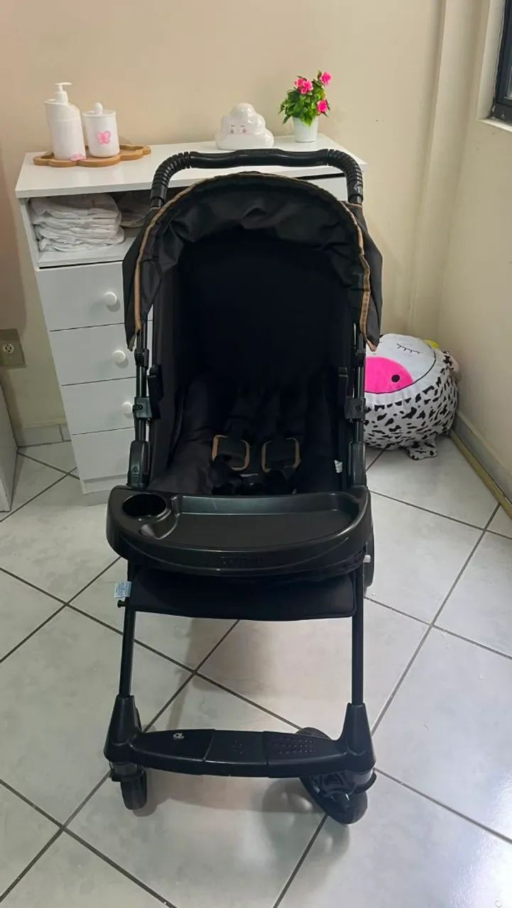 Carrinho e bebê conforto galzerano