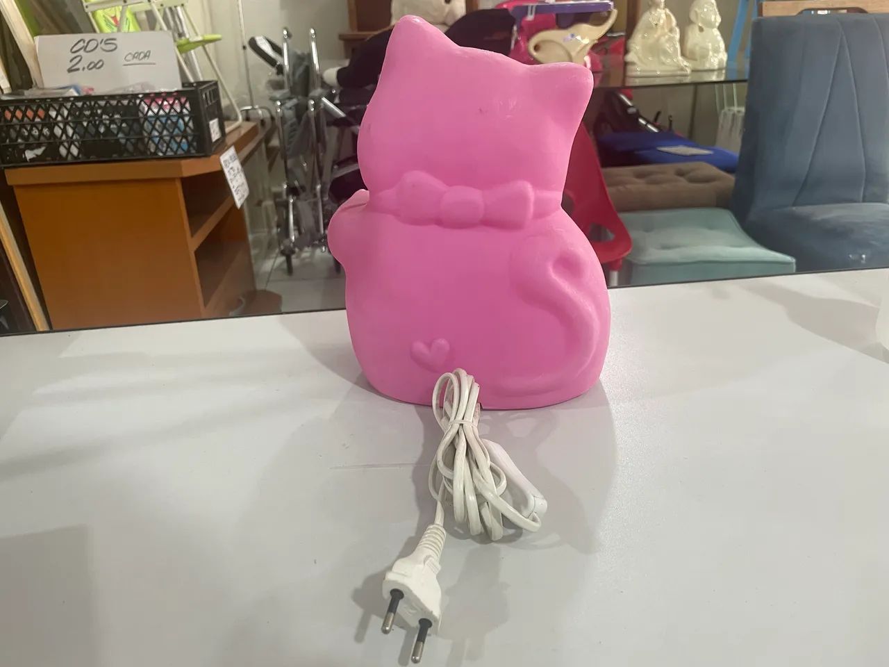 Luminária de Gatinho Cor-De-Rosa - Foto 3
