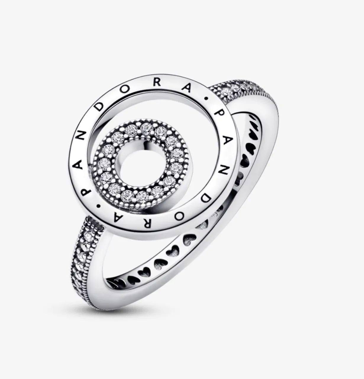 Anel Pandora prata círculo logo pavé  - Foto 4