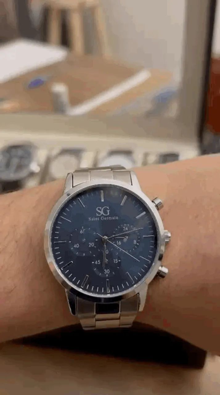 Relógio Masculino Chrono Blue Silver 42mm - Foto 2