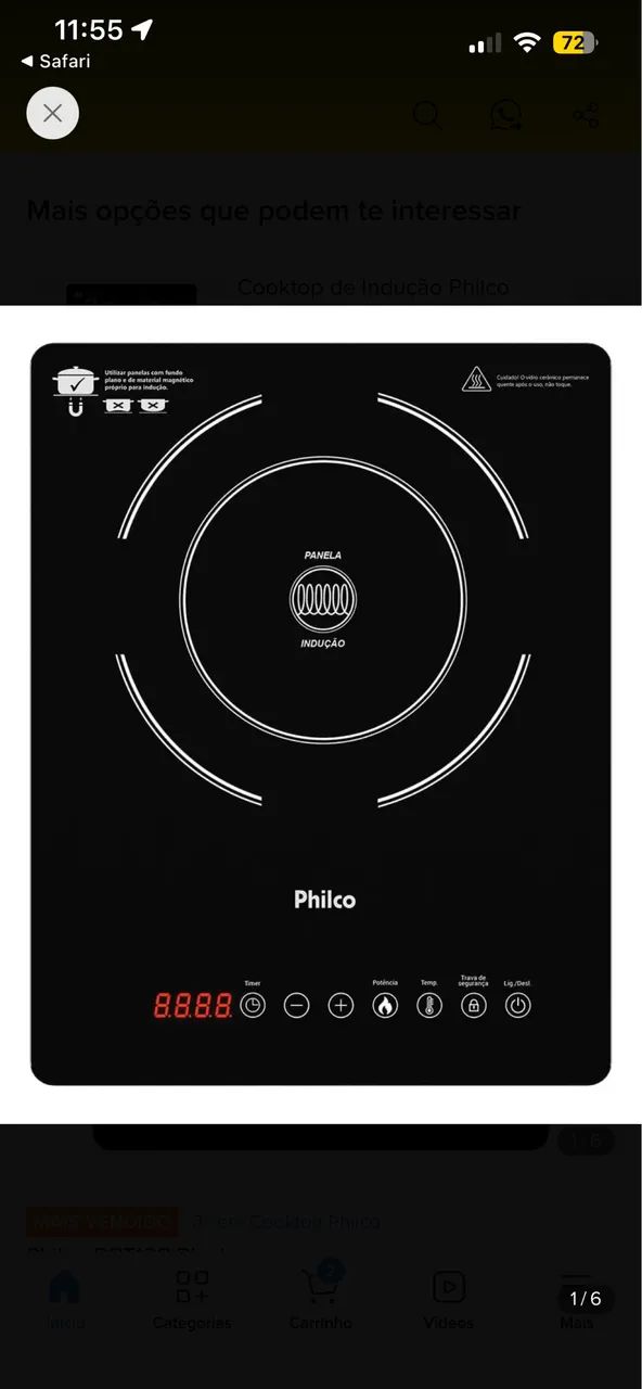 Fogão de indução Philco
