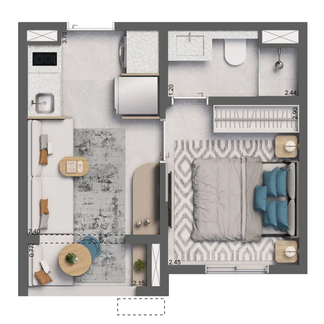 PLANTA 25m²