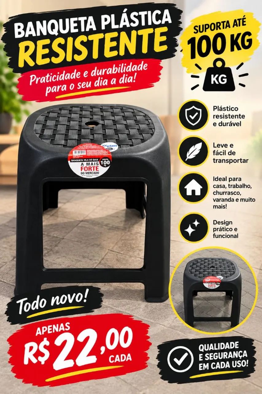 Vendo banquetas de plástico residente novas - Foto 2