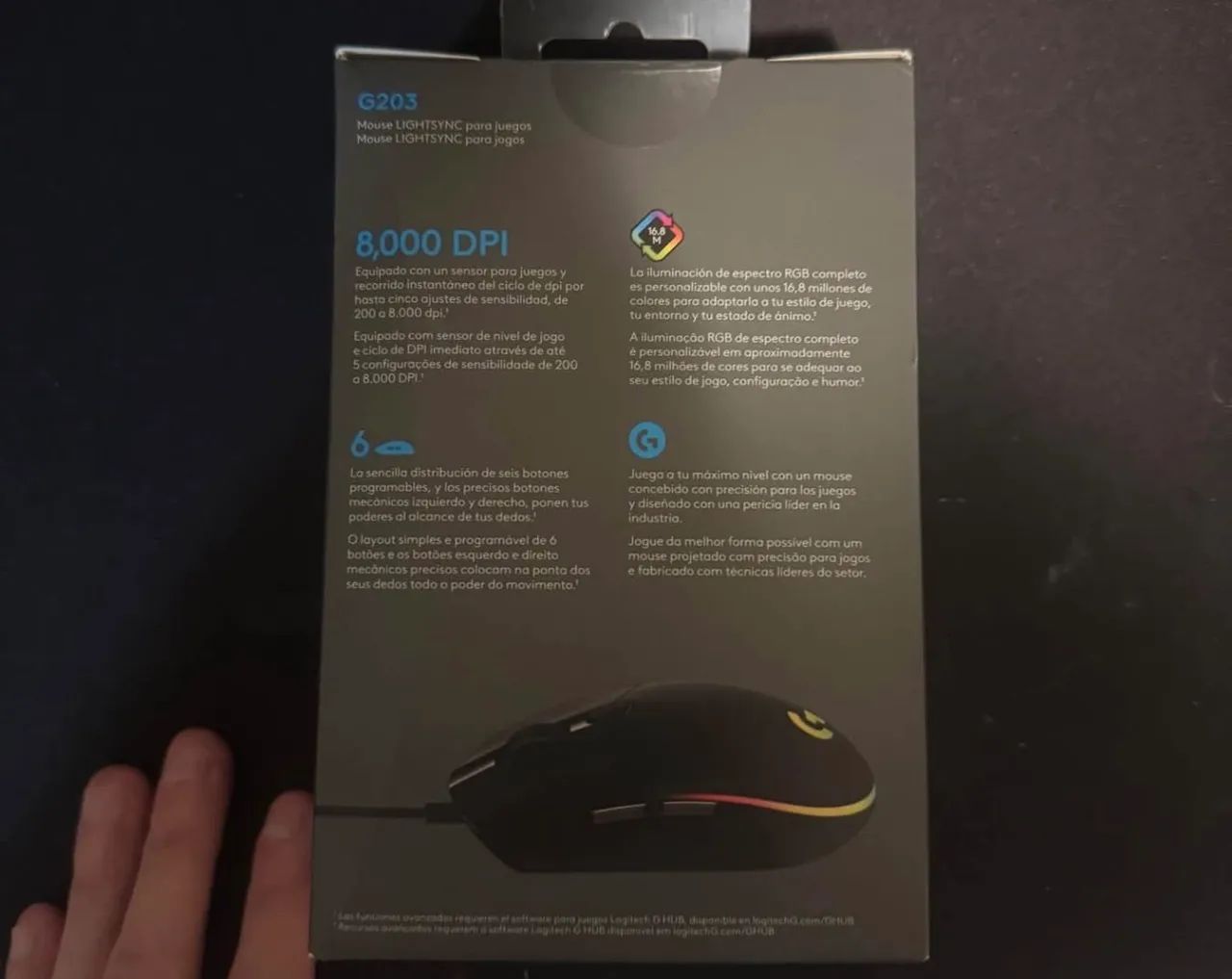 Mouse Logitech G203 LIGHTSYNC - NOVO e ORIGINAL - Foto 2