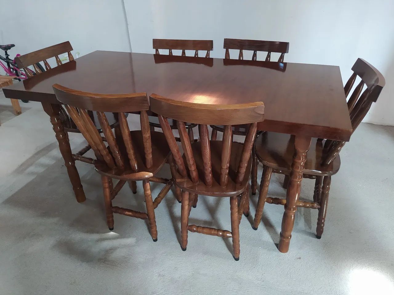 Mesa 6 cadeiras madeira  - Foto 3