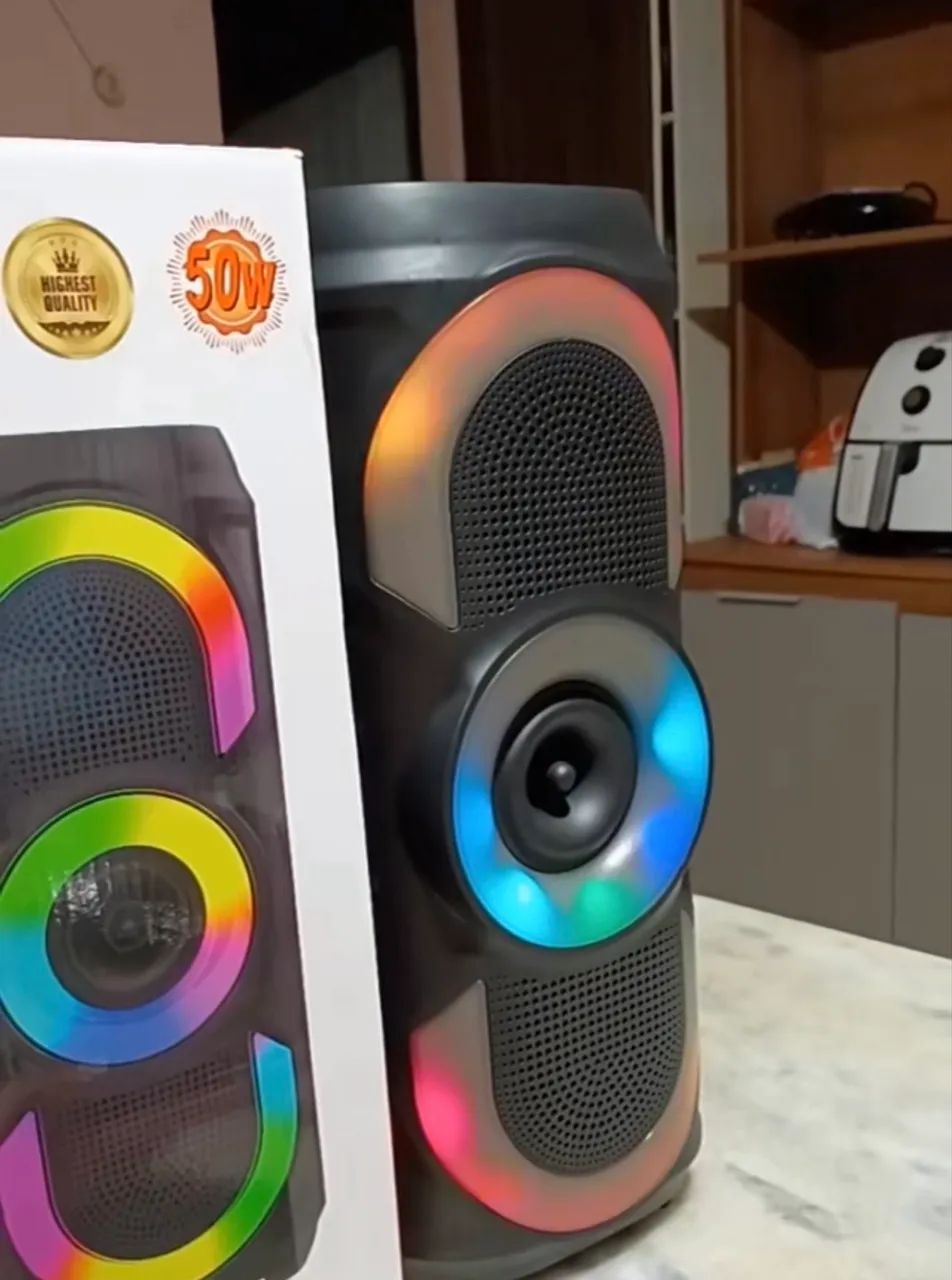Caixa de Som Bluetooth com Led