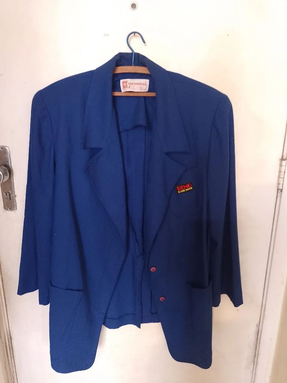 Blaiser azul marinho em viscose com algodão 
